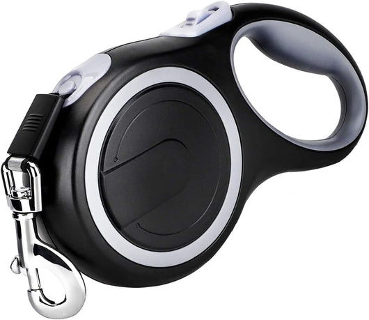 Happy Doggo black 26-foot retractable dog leash for medium and large dogs