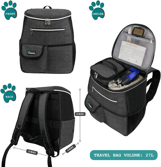 Dog Travel Backpack | Airline Approved Pet Travel Bag with Food Containers