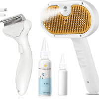 3-in-1 Pet Steam Brush | Dog Deshedding Grooming Spray Brush
