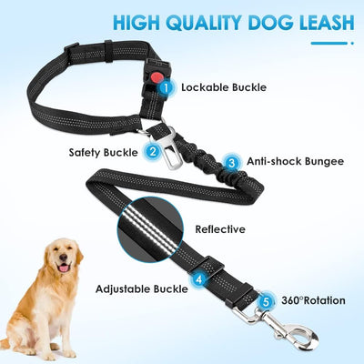 Adjustable Reflective Dog Car Safety Seat Belt Harness