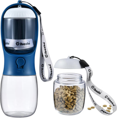Portable Dog Water Bottle with Food Container