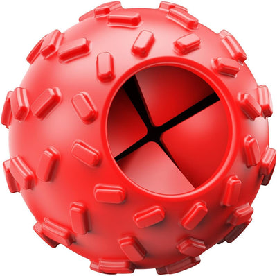 Interactive rubber dog treat dispensing puzzle ball for puppies and small dogs
