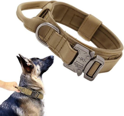 TACTICAL NYLON DOG COLLAR WITH HANDLE

