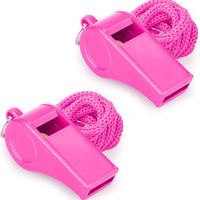 Loud Pink Dog Training Whistles With Lanyards