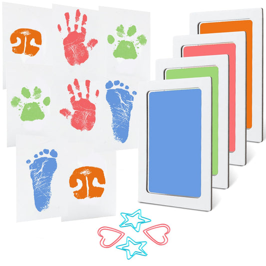 Non-toxic inkless paw nose print kit for pets and babies with mess-free imprint cards