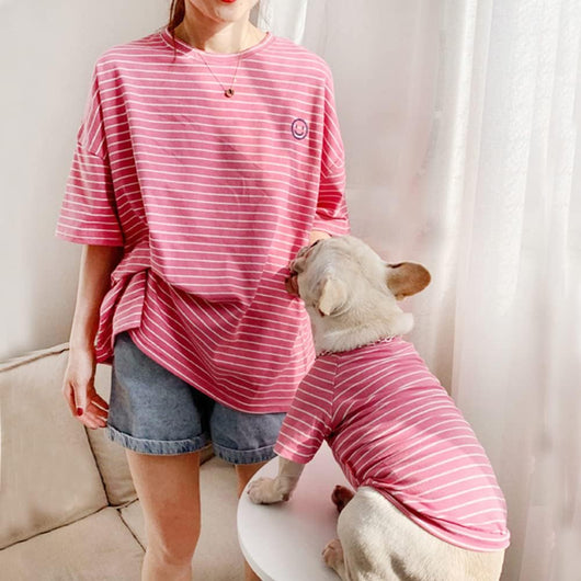 Matching Dog & Owner Shirt | Striped Pet T-Shirt for Dogs & Cats (Sold Separately)