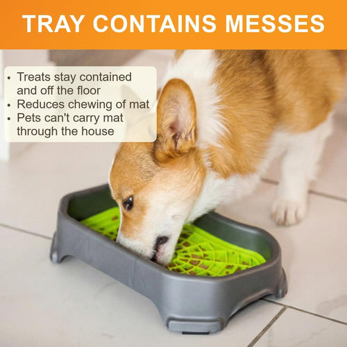 Mess-Proof Dog Lick Mat Slow Feeder Tray