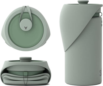 Collapsible dog water bottle with travel bowl