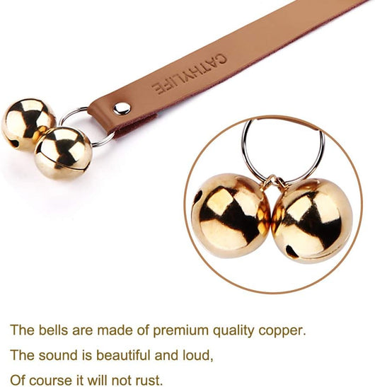 Elegant Leather Puppy Potty Training Doorbells Set
