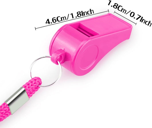 Loud Pink Dog Training Whistles With Lanyards