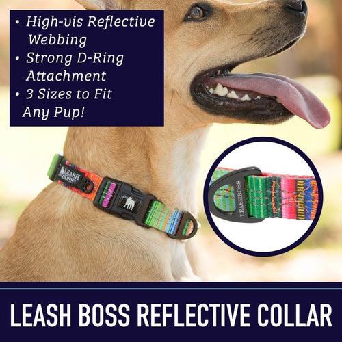 Reflective Patterned Dog Collar Large