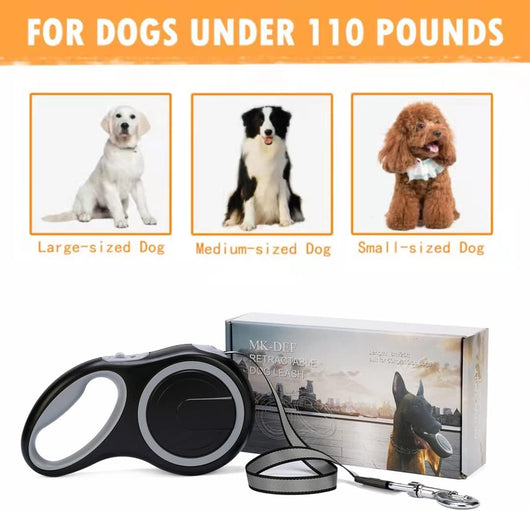 Heavy-Duty 26-Foot Retractable Dog Leash for Walks