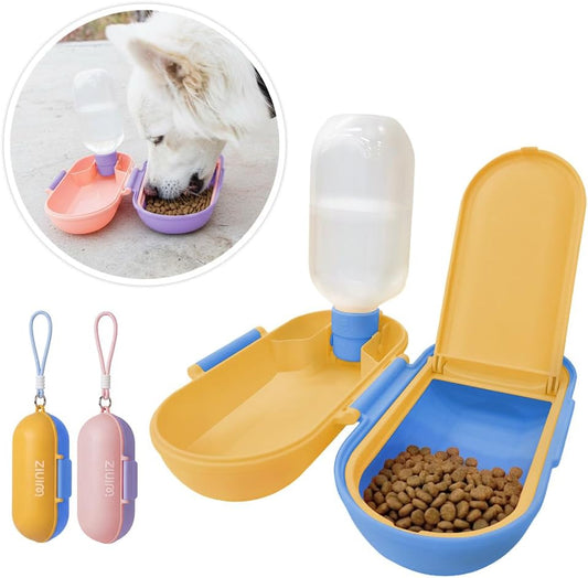 Dog Water Bottle with Food Container