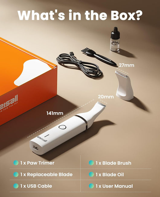 Cordless Paw & Face Trimmer for Dogs