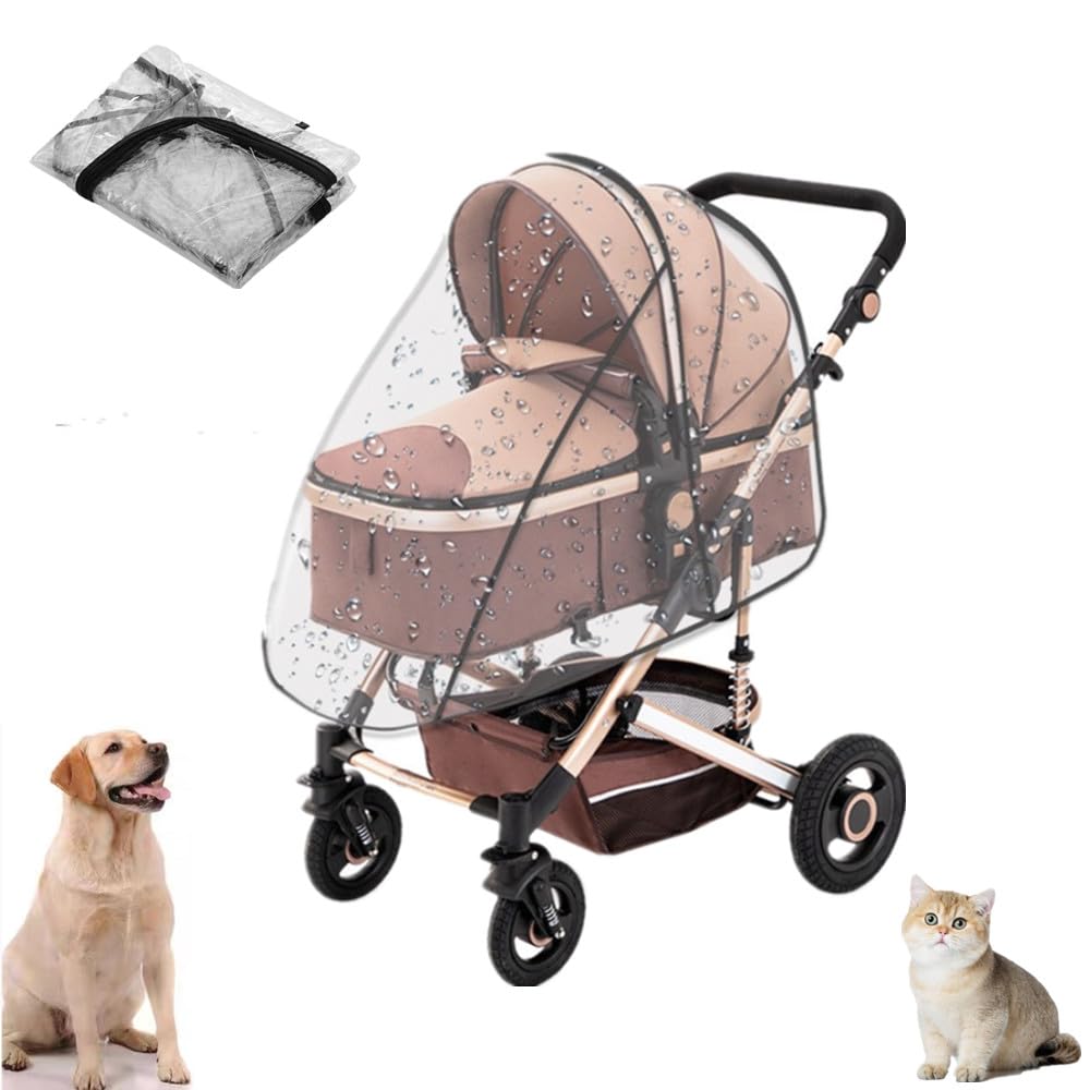 Clear universal dog stroller rain cover for rain snow and wind protection