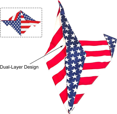 Patriotic American Flag Dog Bandana Two-Pack Set