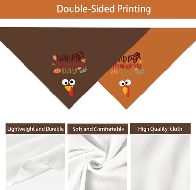 Thanksgiving Turkey Dog Bandana Two-Pack for Celebrations
