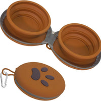 2-in-1 Collapsible Dog Travel Bowls with Carabiner