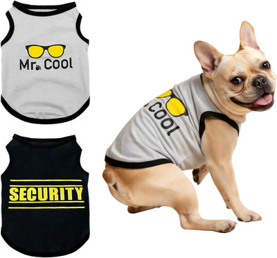 2 Pack Dog Shirts | Small Medium Dog Clothes | Cotton Puppy T-Shirts