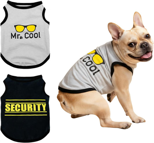 2 Pack Dog Shirts | Small Medium Dog Clothes | Cotton Puppy T-Shirts