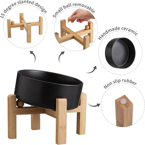 Black Dog Bowl I Elevated Stand