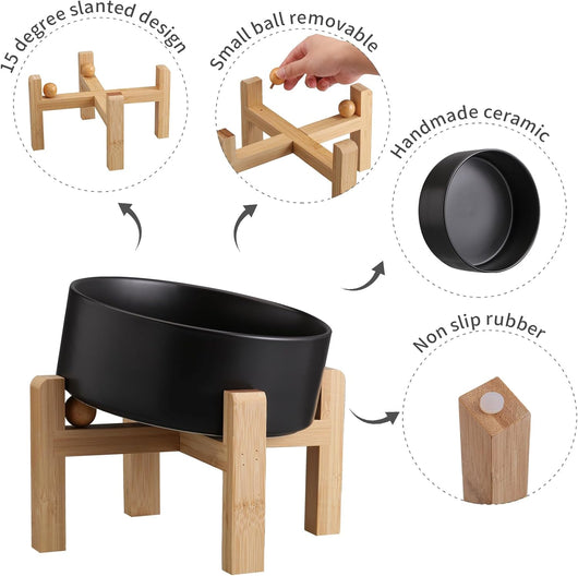 Black Dog Bowl I Elevated Stand
