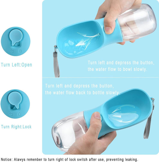 Portable Dog Water Bottle with Food Container