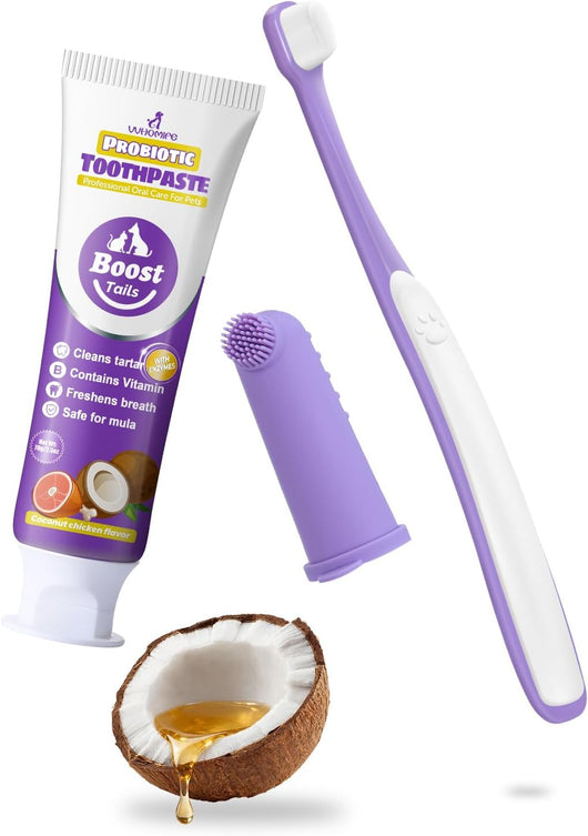 Small dog toothbrush kit with toothpaste for dental care