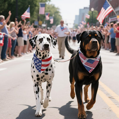 Patriotic American Flag Dog Bandana Two-Pack Set