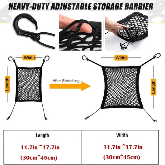 Stretchable Dog Car Safety Barrier Storage Organizer Net