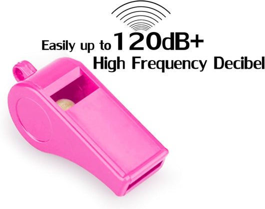 Loud Pink Dog Training Whistles With Lanyards