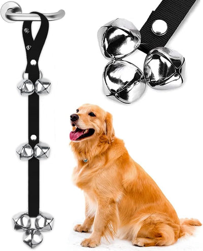 Adjustable puppy potty training doorbells with seven extra-large metal bells
