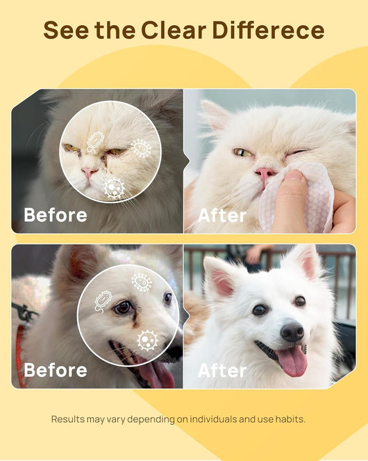 Hypoallergenic Pet Eye Wipes Tear Stain Cleaner
