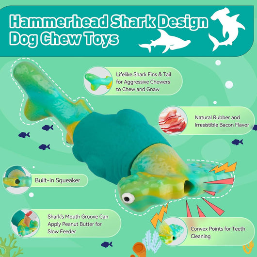 Hammerhead Squeaky Chew Toy