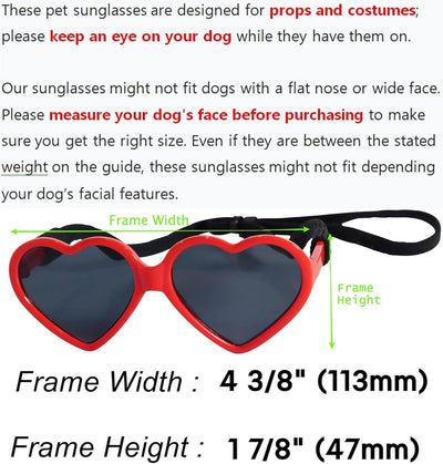 Medium Dog Heart Sunglasses Costume Photo Props