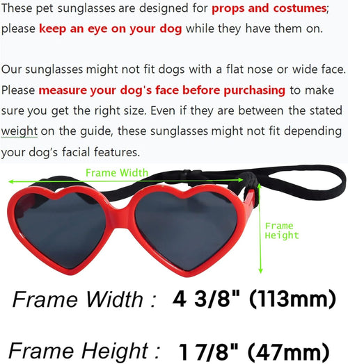 Medium Dog Heart Sunglasses Costume Photo Props