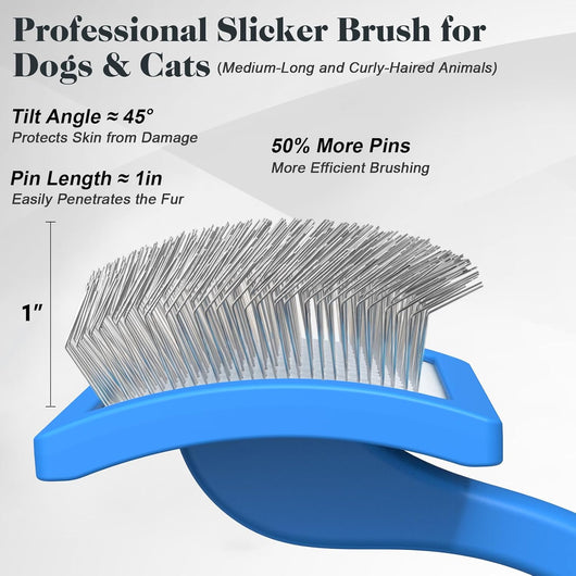 Professional Dog Grooming Brush And Comb Set