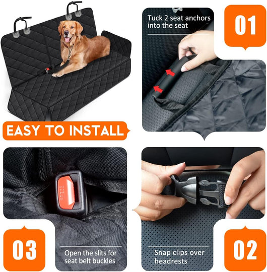 Waterproof Dog Car Seat Cover With Seat Belts