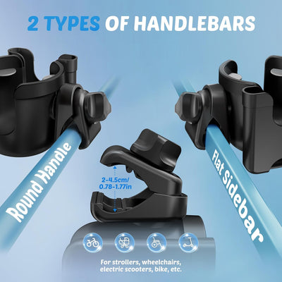 2-in-1 Stroller Cup Holder With Phone Holder