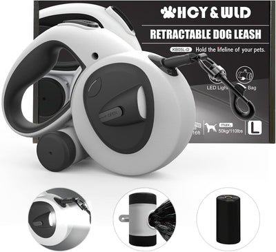 4-in-1 Retractable Dog Leash with LED Light