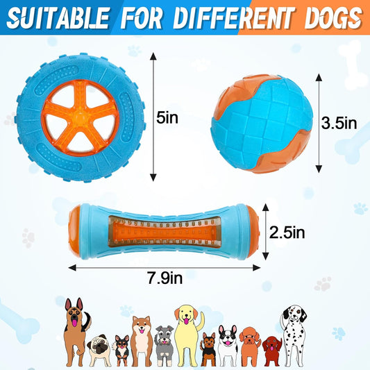 Floating Squeaky Dog Pool Toys Fetch Set