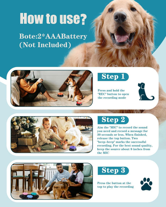 Dog Talking Buttons 9 Pack | Pet Communication Training Set