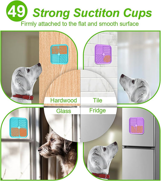 Dog Lick Mat 3-Pack with Suction Cups