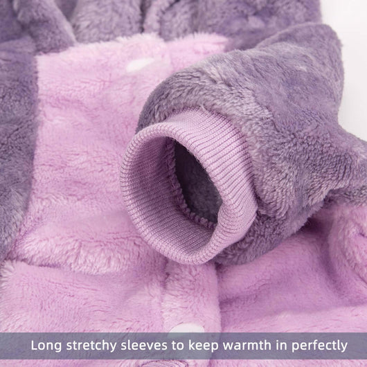 Dog Hoodie Sweater for Small Dogs & Cats – Soft Warm Puppy Sweatshirt with Snap Closure