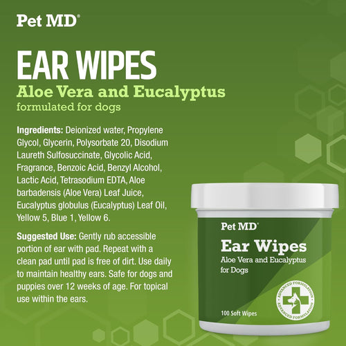 Dog Ear Cleaning Wipes I Aloe Vera
