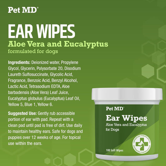 Dog Ear Cleaning Wipes I Aloe Vera