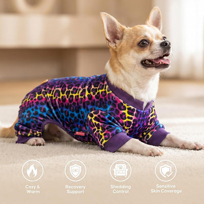 Rainbow Leopard Velvet Dog Pajamas