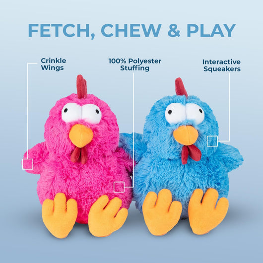 Squeaky Crinkle Chicken Dog Toy