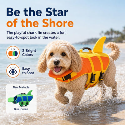 Reflective Dog Life Jacket With Chin Float