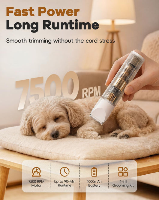 Quiet Dog Grooming Clipper Kit